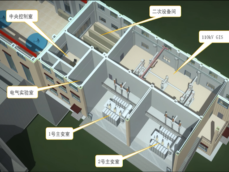 西藏湘河水利樞紐工程2-基于設(shè)備模型的基本參數(shù)，設(shè)備包含的各部分構(gòu)件，整體組裝后再進(jìn)行其他屬性的添加（如電壓等級、類型、單位等）。之后可以通過設(shè)備布置，測試參數(shù)化設(shè)置是否有效